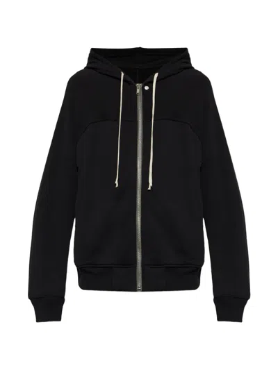 Rick Owens Windbreaker Full Front Zipper Cotton Hoodie In Black