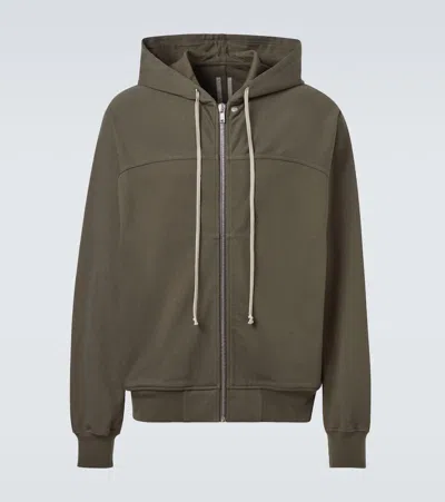 Rick Owens Cotton Jersey Hoodie In Green