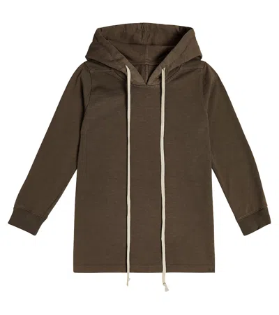 Rick Owens Kids' Hoodie Aus Baumwoll-jersey In Dust