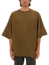 Rick Owens Cotton Jersey T-shirt In Brown