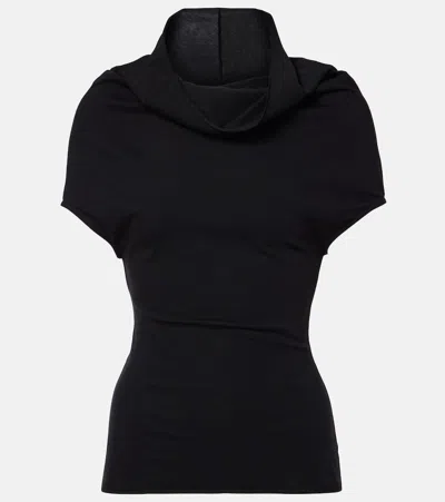 Rick Owens Cotton Jersey Top In Black