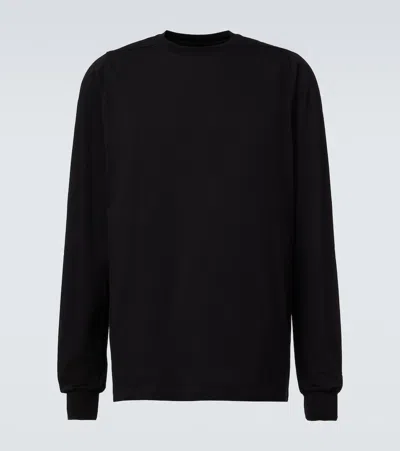 Rick Owens Long-sleeved Cotton Jersey T-shirt In Black
