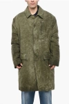 Rick Owens Cotton Jumbo Mac Single-breasted Coat With Breast Pocket In Green