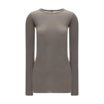 Rick Owens Cotton Crew Neck Slim Fit Jersey In Neutral