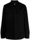 Rick Owens Classic Collar Black Shirt With Dual Front Pockets In Black