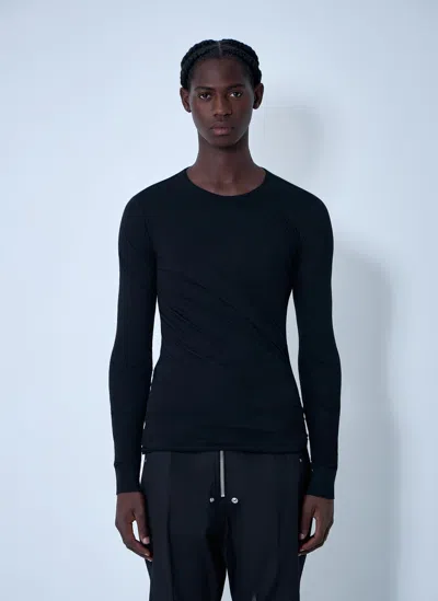 Rick Owens Cotton Long Sleeve T-shirt In Blue