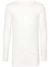 Rick Owens Cotton Long-sleeved T-shirt In White