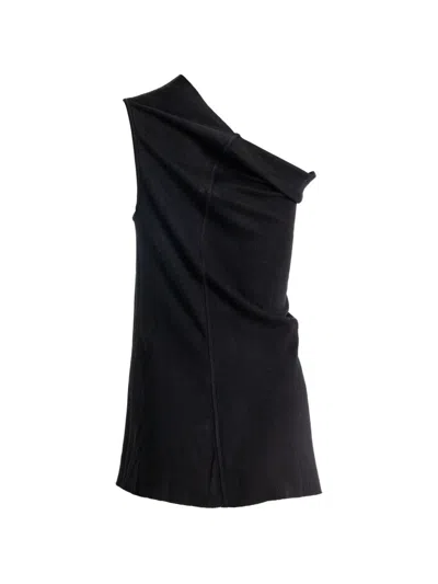 Rick Owens Cotton Mini Dress In Black