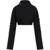 Rick Owens Womens Black Anthem Flight Cropped Woven Jacket