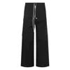 Rick Owens Mens Black Cargobelas Multi-pockets Wide-leg Relaxed-fit Stretch-cotton Trousers In Black