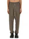 Rick Owens Bela Dropped Crotch Drawstring Trousers In Beige