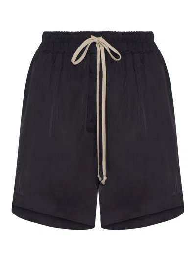 Rick Owens Cotton Poplin Bermuda Boxers In Black