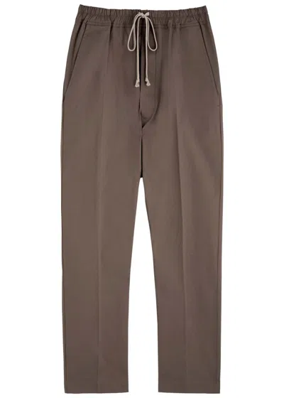 Rick Owens Cotton-poplin Sweatpants In Brown