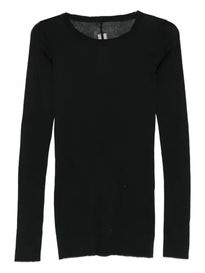 Rick Owens Cotton Semi-sheer T-shirt In Black