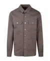 Rick Owens Gray Porterville Oversized Leather Shirt In Black
