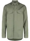 Rick Owens Cotton Shirt Jacket In Green