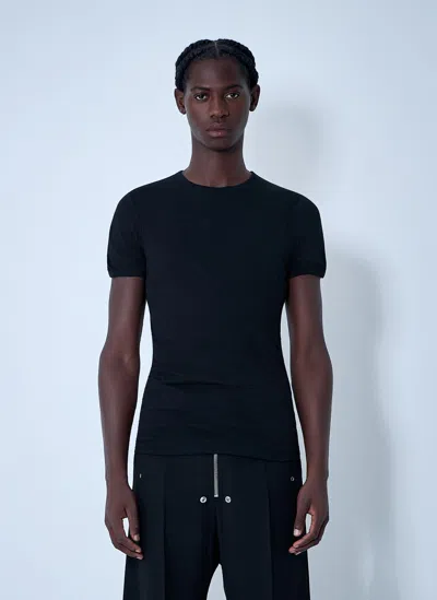 Rick Owens Cotton Short Sleeve T-shirt In Black