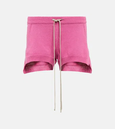 Rick Owens Cotton Shorts In Hot Pink
