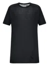 Rick Owens Semi-sheer Round Neck T-shirt In Black
