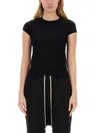 Rick Owens Black Hollywood Cropped Level T-shirt In Black