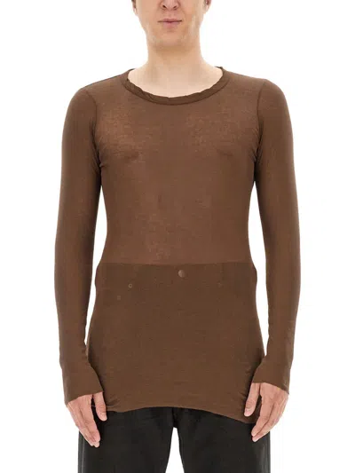 Rick Owens Cotton T-shirt In Brown