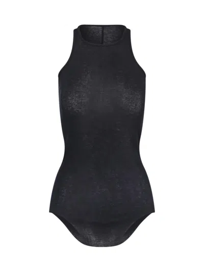 Rick Owens Black Basic Rib Cotton Tank Top