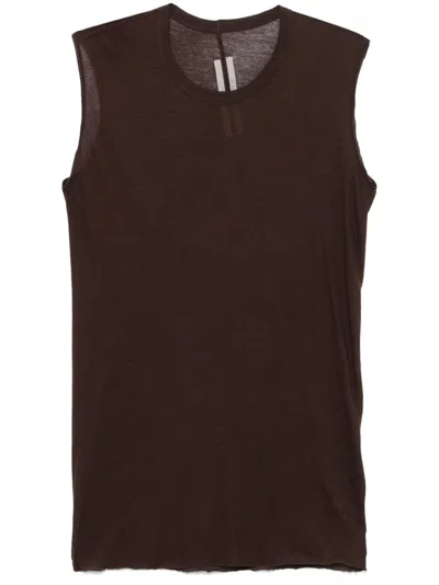 Rick Owens Cotton Tank Top In Black