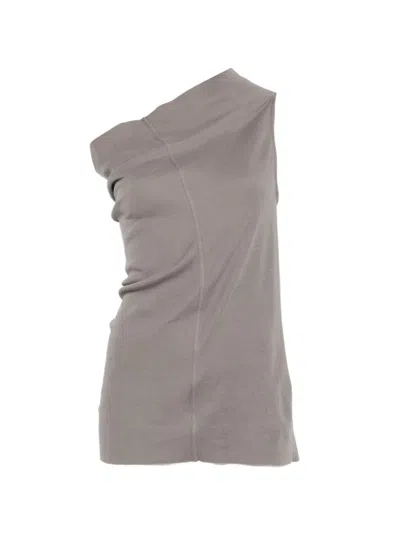 Rick Owens Cotton Tank Top In Gray