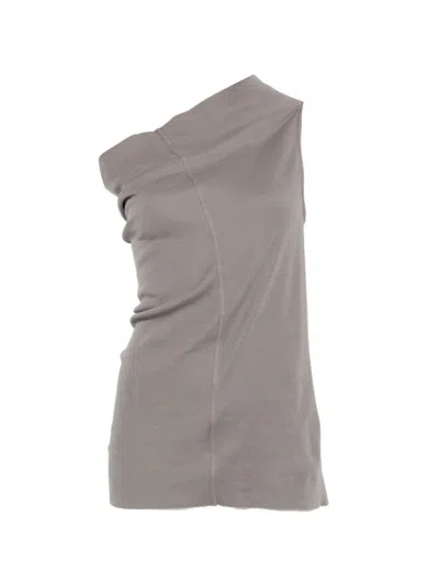 Rick Owens Cotton Tank Top In Grey