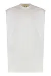 Rick Owens Ribbed Crew Neck Tank Top In White