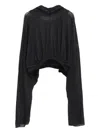Rick Owens Crop Hoodie In Black