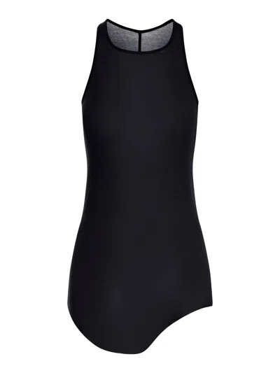 Rick Owens Cotton Top With Asymmetric Hem In Black