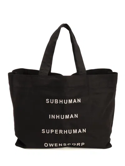 Rick Owens Cotton Tote Bag Handbags Black