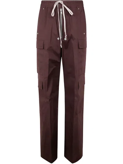 Rick Owens Cotton Trousers In 褐色