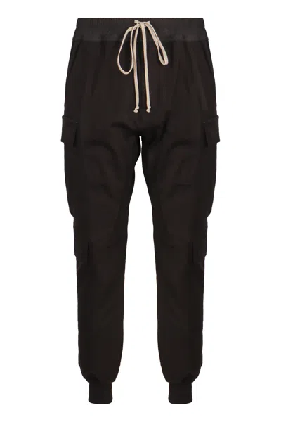 Rick Owens Stretch Cotton Track-pants In Black
