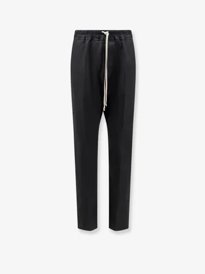 Rick Owens Drawstring-waist Pressed-crease Trousers In Black