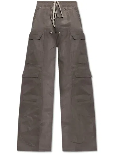 Rick Owens Cotton Trousers In Grey