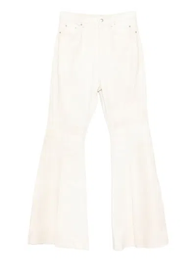 Rick Owens Cotton Trousers In Neutral