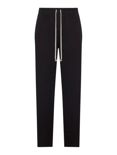 Rick Owens Cotton Trousers With Drawstring In Black