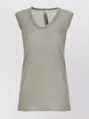 Rick Owens Cotton V-neck Sleeveless Top In Gray