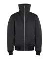Rick Owens Black Rain Bomber Jacket With High Neck And Functional Pockets In Black