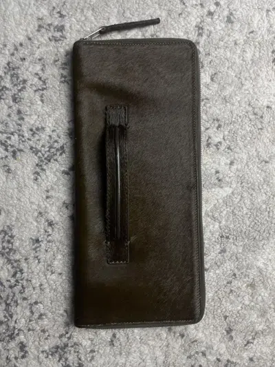 Pre-owned Rick Owens Cow Fur Clutch Bag In Brown