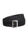 Rick Owens Calf-hair Square-buckle Belt In Black