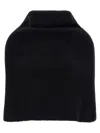 Rick Owens Knitted Cape With Soft Textured Fabric In Black