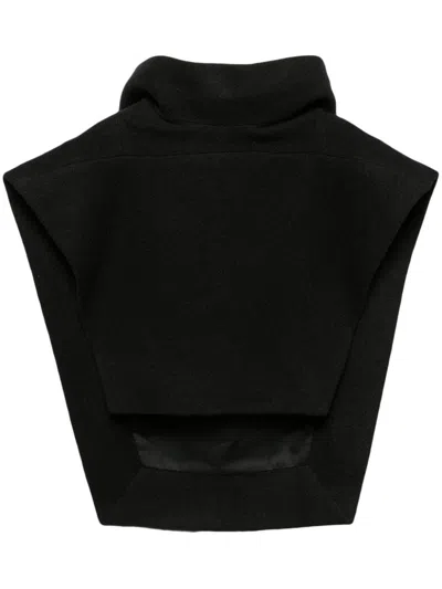 Rick Owens Cowl Lodenette In Black