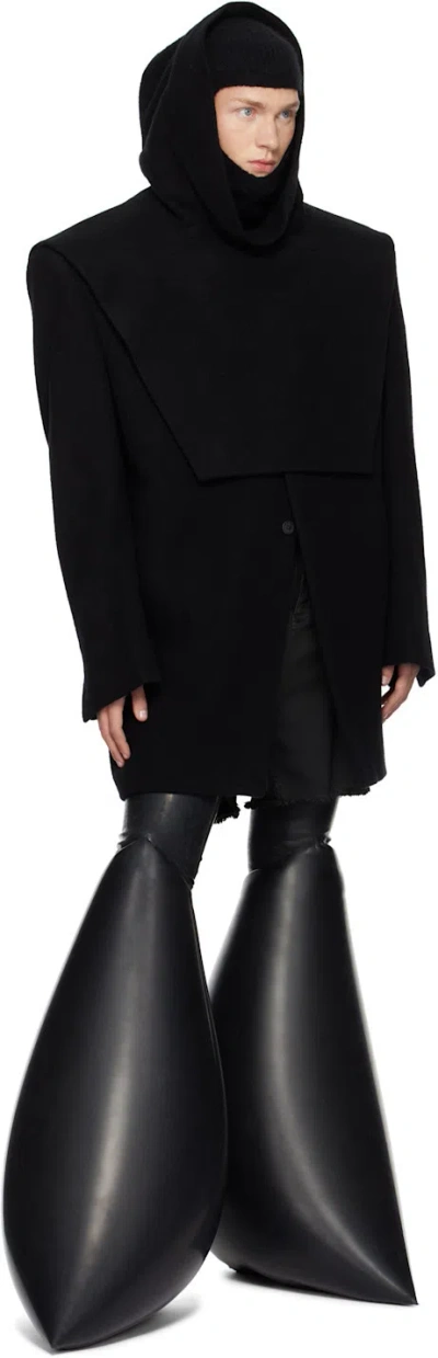 Rick Owens Cowl Lodenette In Black