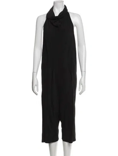 Pre-owned Rick Owens Cowl Neck Jumpsuit In Black