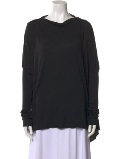 Pre-owned Rick Owens Cowl Neck Long Sleeve Sweatshirt In Black