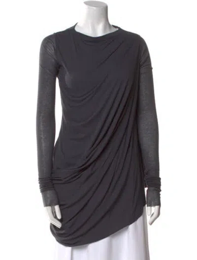 Pre-owned Rick Owens Cowl Neck Long Sleeve Tunic In Gray