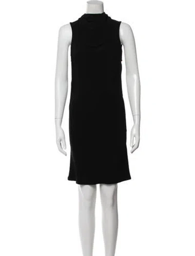Pre-owned Rick Owens Cowl Neck Midi Length Dress In Black